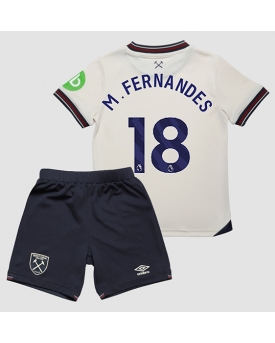 Billige Fotballdrakt West Ham United Mateus Fernandes #18 Replika Bortedraktsett Barn 2025-26 Kortermet (med bukser)